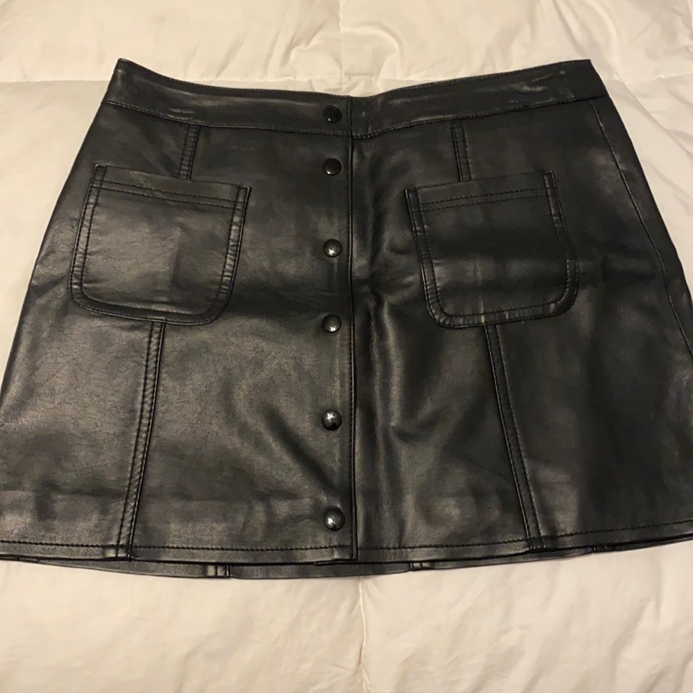 Black Faux Leather Skirt